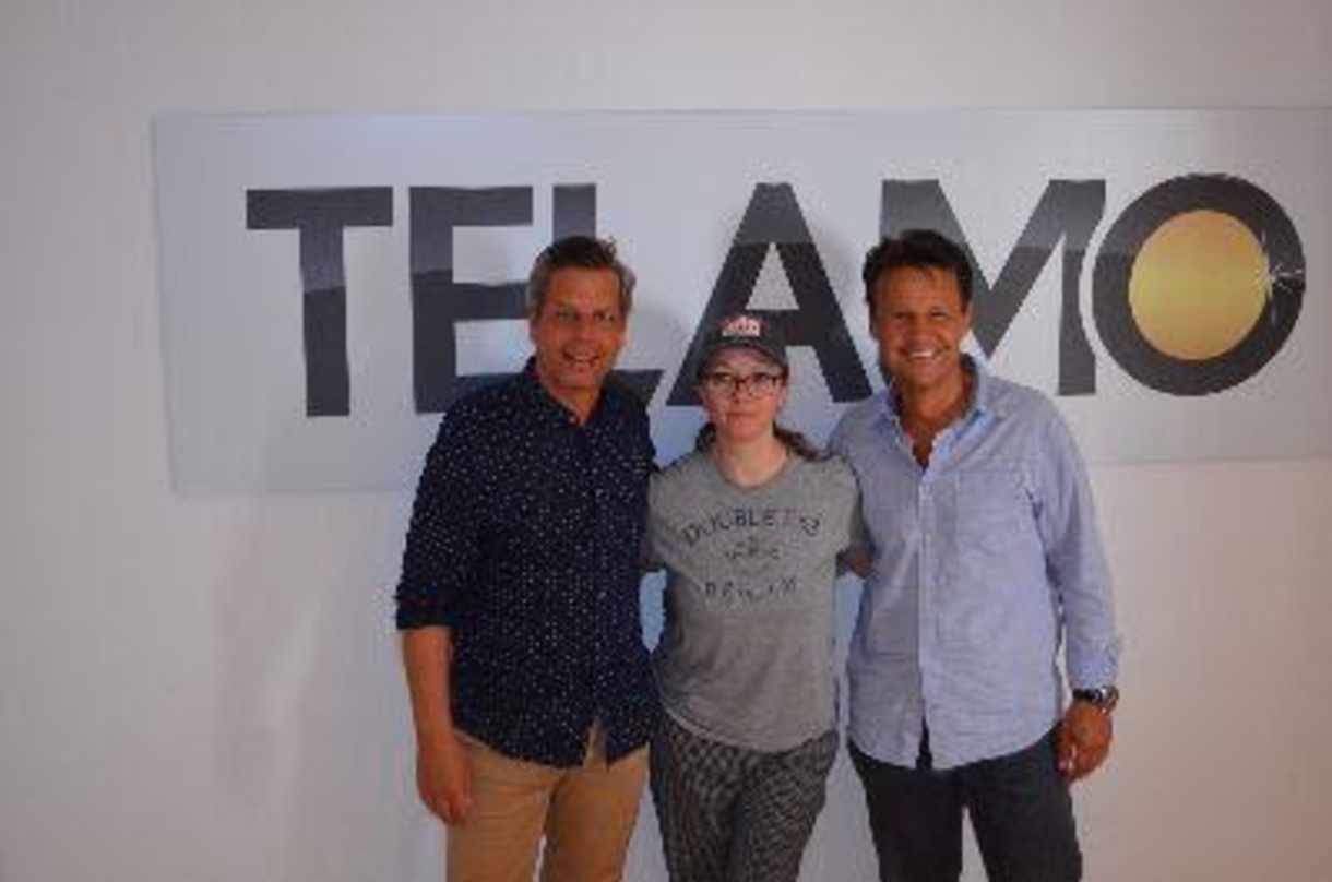 Trafen sich in München: Ken Otremba (links, Telamo-Geschäftsführer), Babett Salomon (Management) und Mark Dean