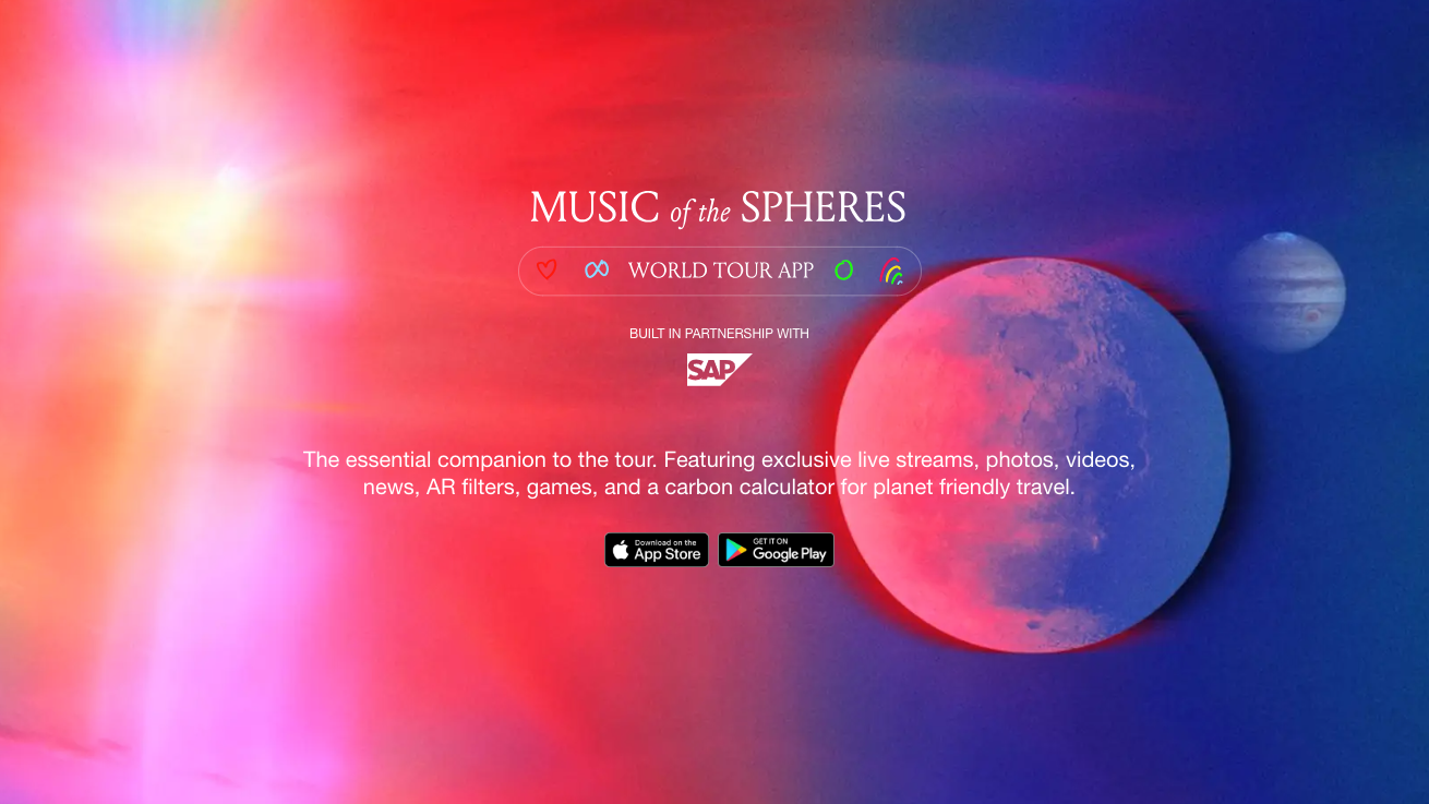 Wird von über einer Millionen Fans genutzt: Die Coldplay-App.