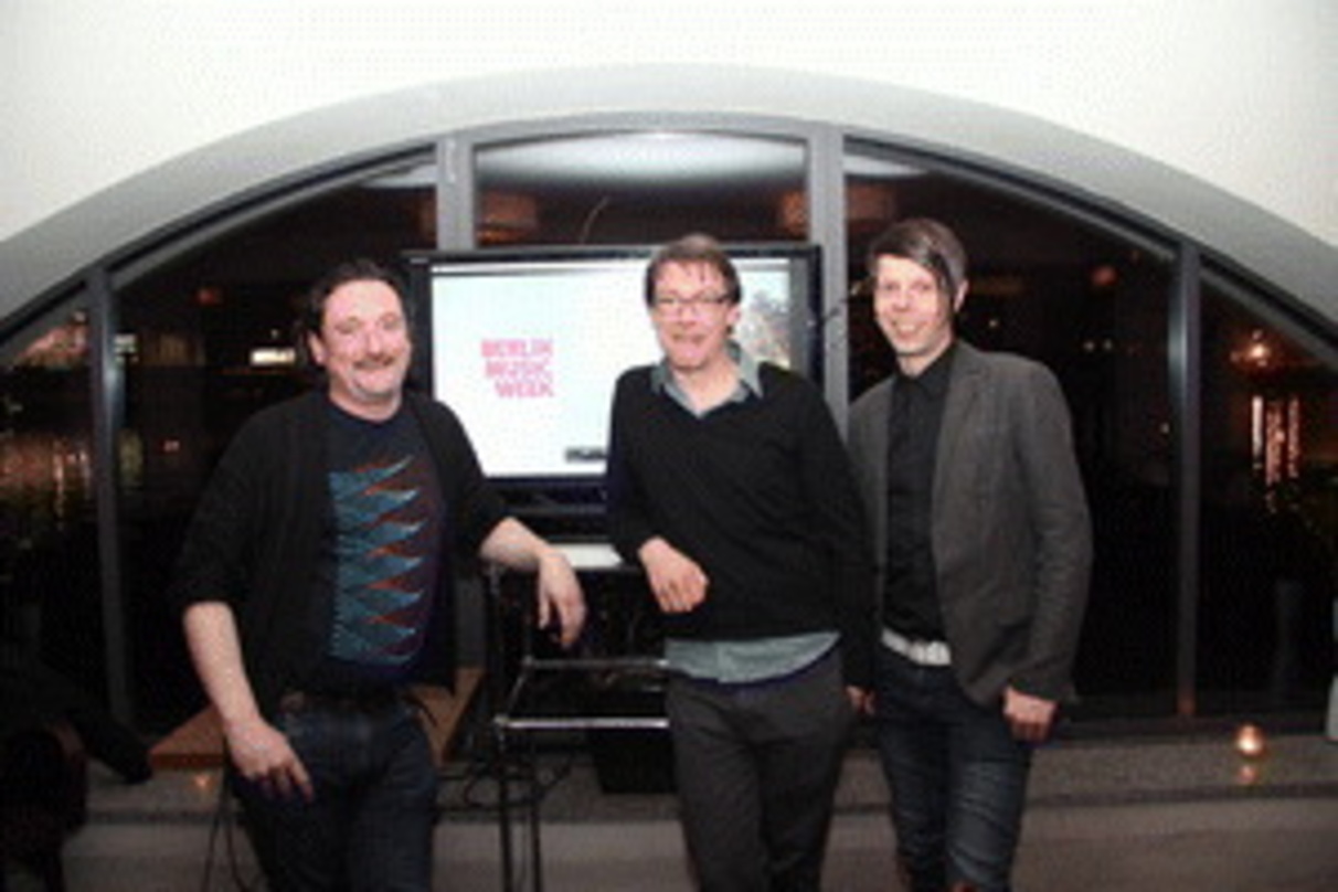 Stellten die Weichen für die Berlin Music Week 2013 (von links): Andreas Gebhard (newthinking), Björn Döring (Kulturprojekte) und Lars Potyka (VUT) bei der ersten Präsentation der Berlin M...