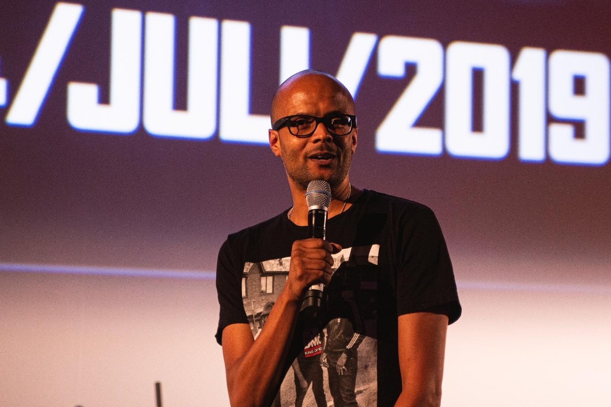 Sprach im Münchner Mathäser Kino über Geschäftszahlen, aktuelle Themen und spannende Projekte: Patrick Mushatsi-Kareba, CEO Sony Music GSA
