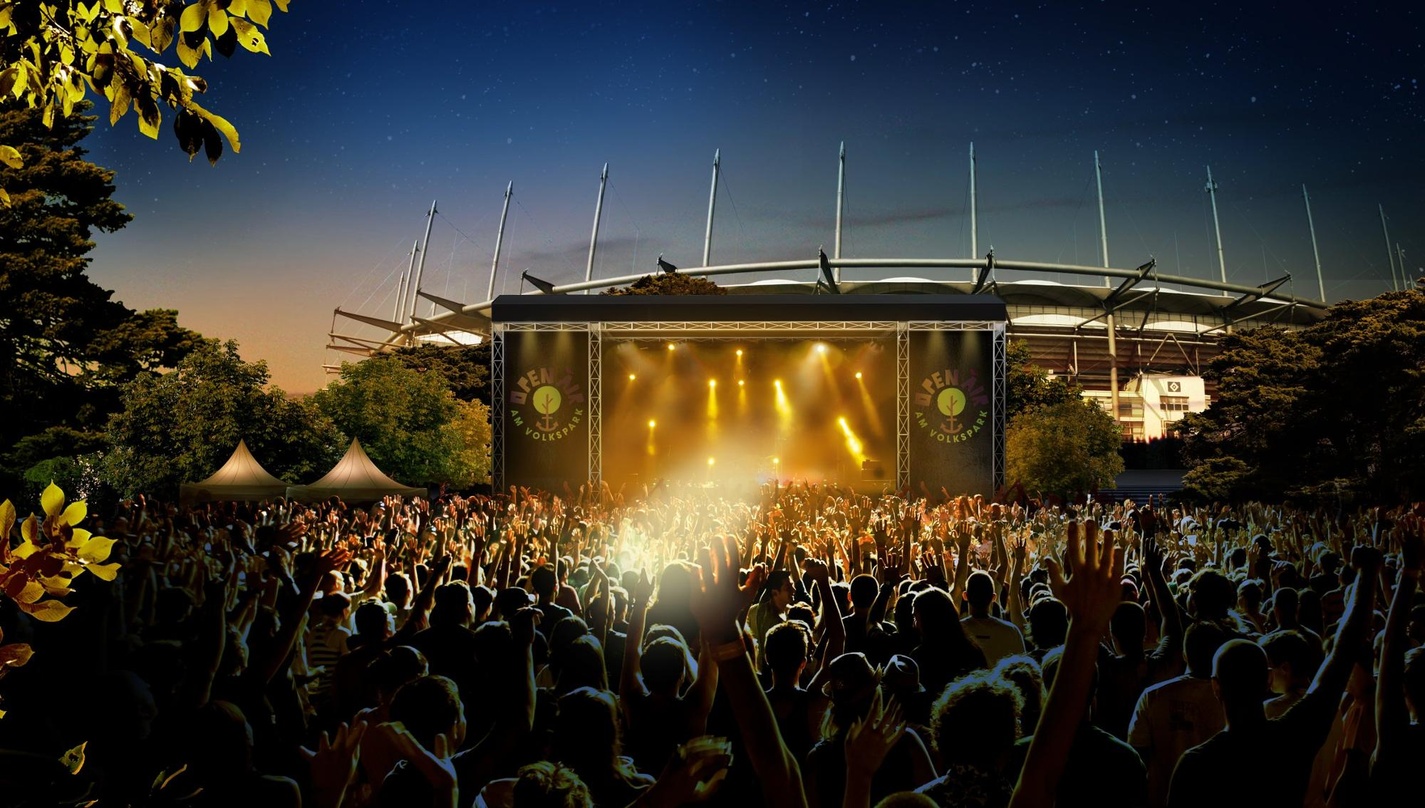 Hier soll es 2020 abgehen: das Open-Air-Gelände vor dem Volksparkstadion