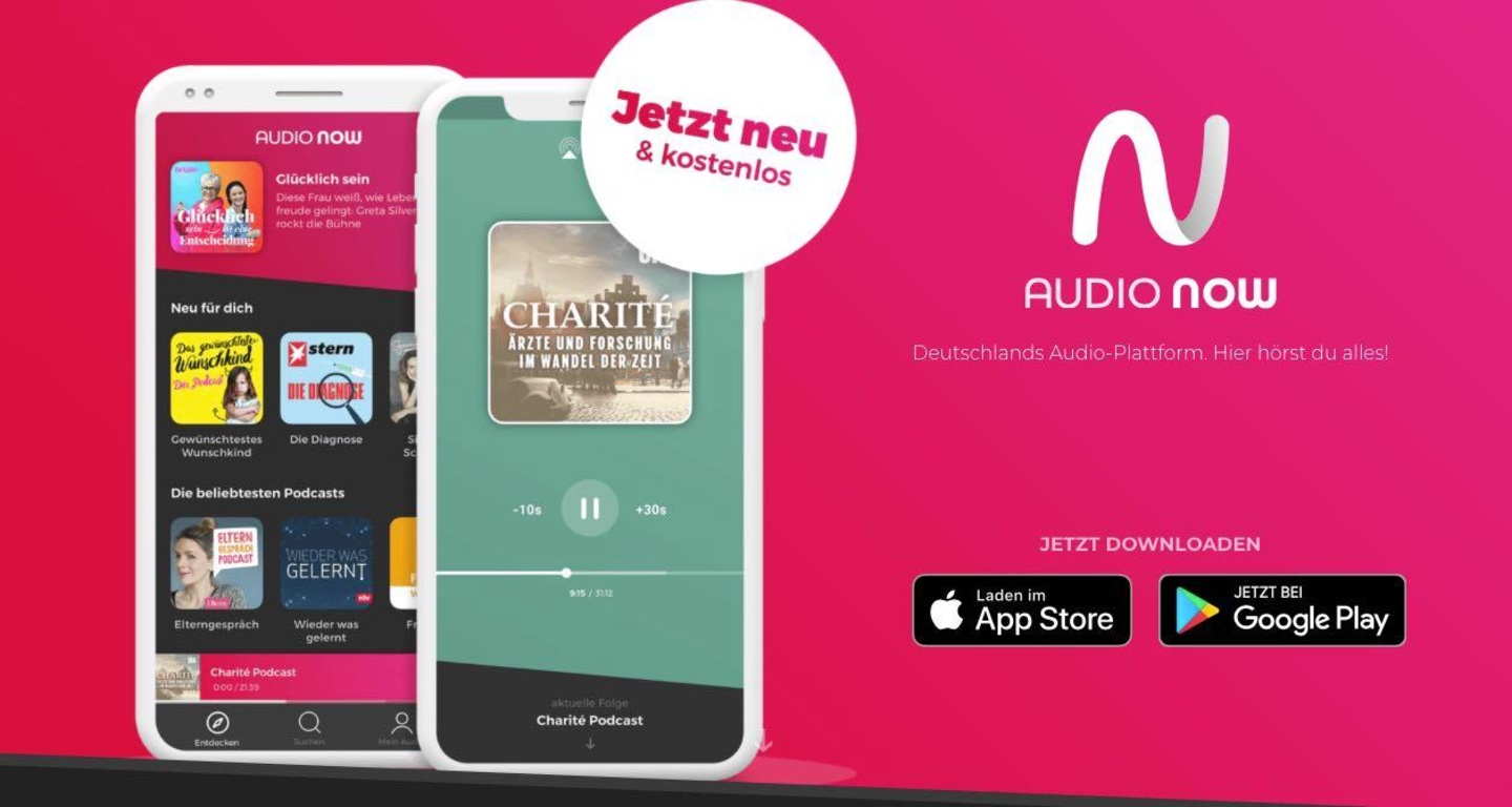 Hier gibt es das gebündelte Audio-Angebot aus dem Haus von Bertelsmann: die Plattform Audio Now