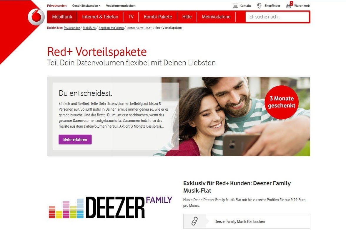 a675d6878e52760bd6910012d60006272ec886504d1f2d89c4a24624b27731f8 Jetzt auch mit Family Music-Flat: der Mobilfunker Vodafone und der Streamingdienst Deezer weiten ihre Zusammenarbeit aus Deezer