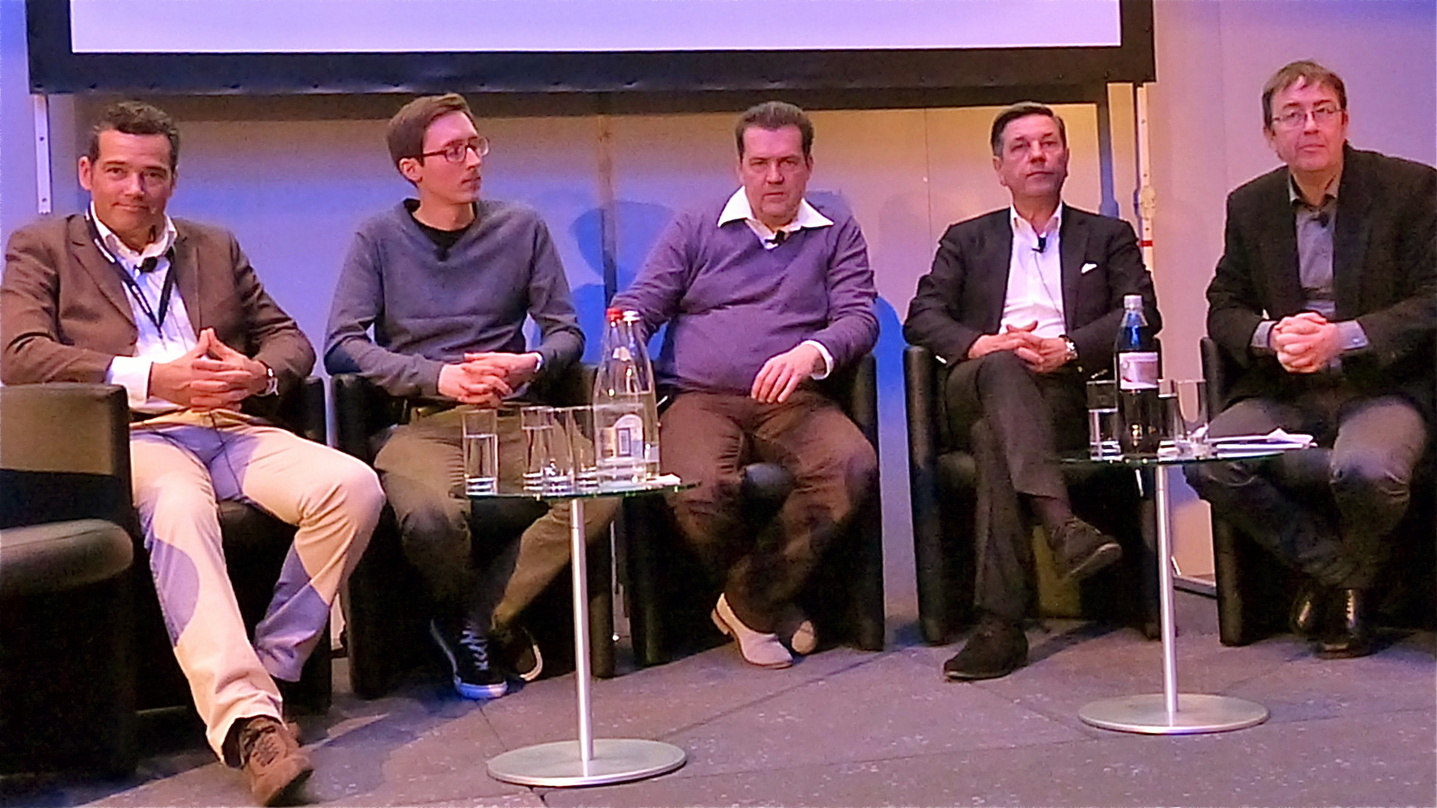 Loteten die Fördermöglichkeiten von Start-ups aus (von links): Oliver Schwebel, Tim Klama, Thorsten Schliesche, Manfred Schneider und Jean Trouillet