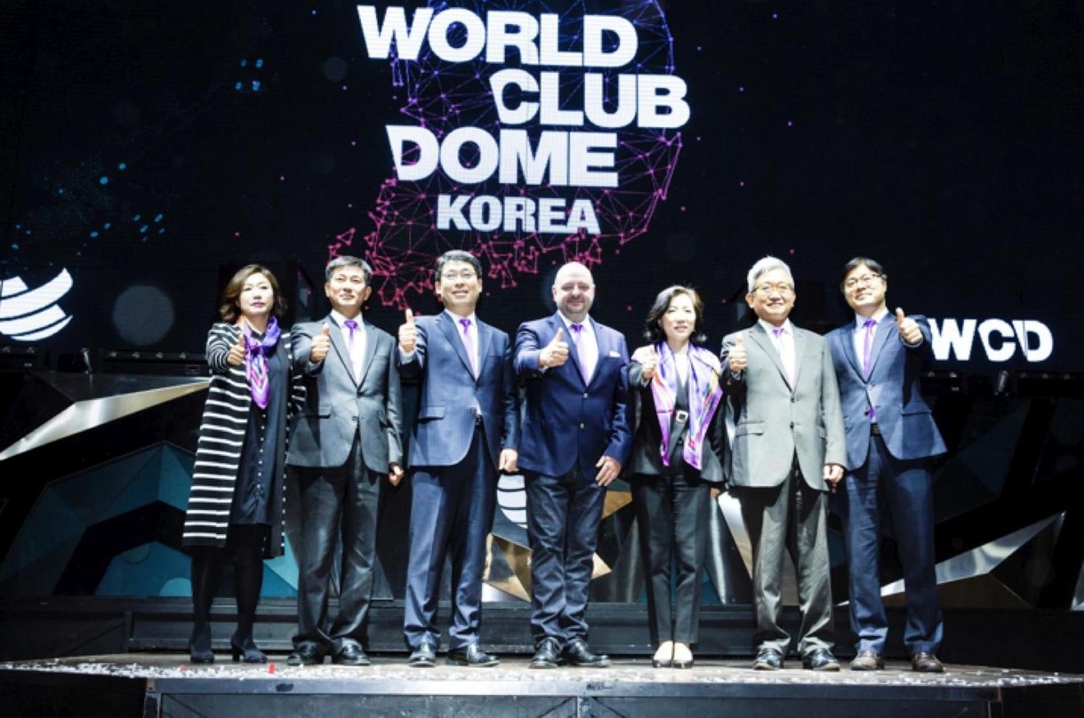 Bei der Pressekonferenz in Seoul (von links): Cho Yumi (CEO Publisis One), Kwak Junkil (Director of Incheon Metropolitan City), Ahn Yangkyu (CEO MPC Partners), Bernd Breiter (CEO BigCityBe...