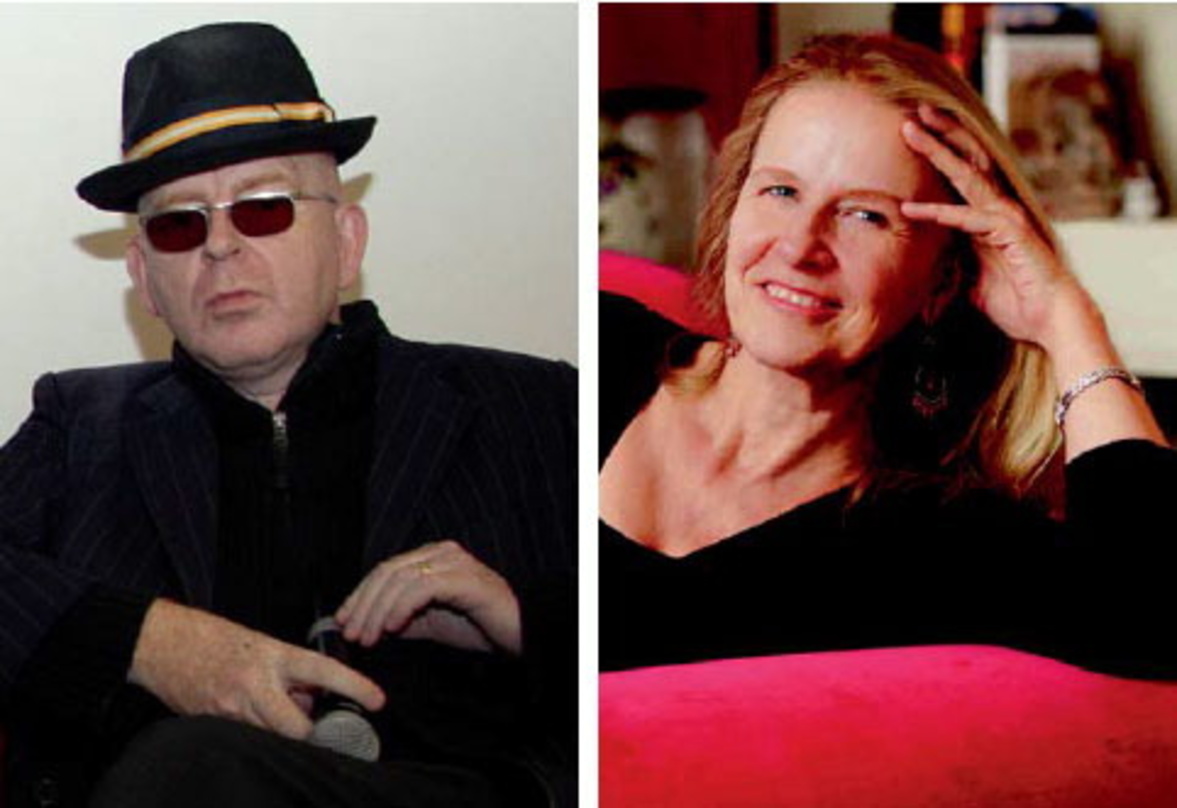 Sprechen in Hamburg auf der Reeperbahn: Labelbetreiber Alan McGee und Kinderbuchautorin Cornelia Funke