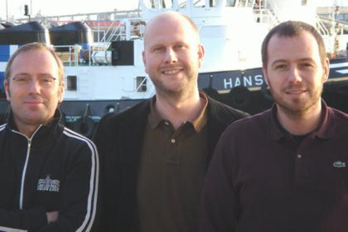 Liefern vom Hamburger Hafen aus in die digitale Welt (v.l.n.r.): Michael Pohl, Martin Weiland und Alexander Röhrs