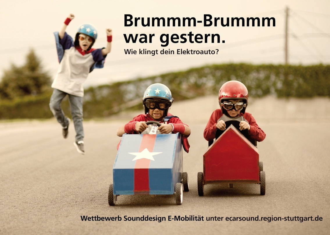 Funktional und ästhetisch sollen die Geräusche von E-Fahrzeugen sein: Der Flyer zum Wettbewerb