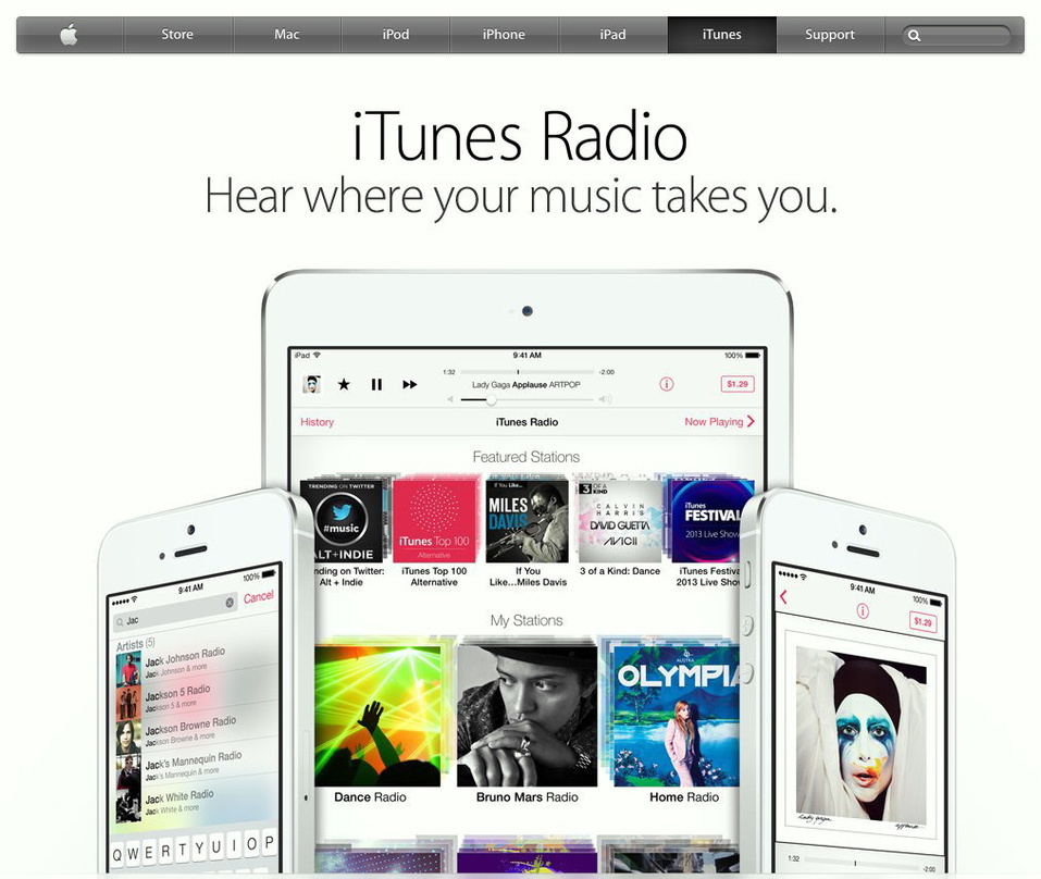 Erreichte in den USA binnen vier Tagen bereits elf Millionen Tester: das lang erwartete iTunes Radio von Apple
