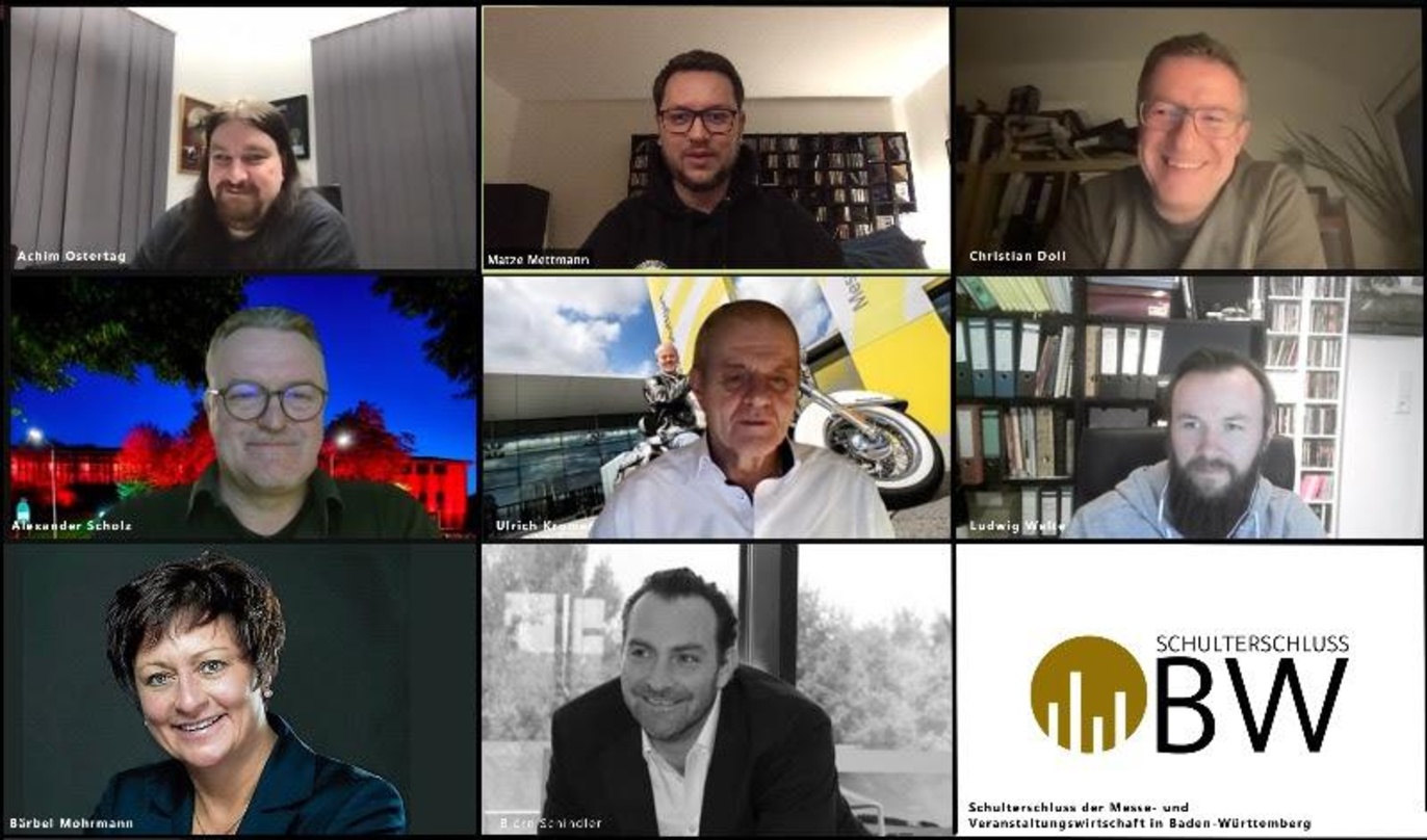 Haben sich zusammengetan (von oben links): Achim Ostertag (Silverdust), Matze Mettmann (Chimperator Live, Im Wizemann), Christian Doll (C² Concerts), Alexander Scholz (Perkins Park), Ulric...