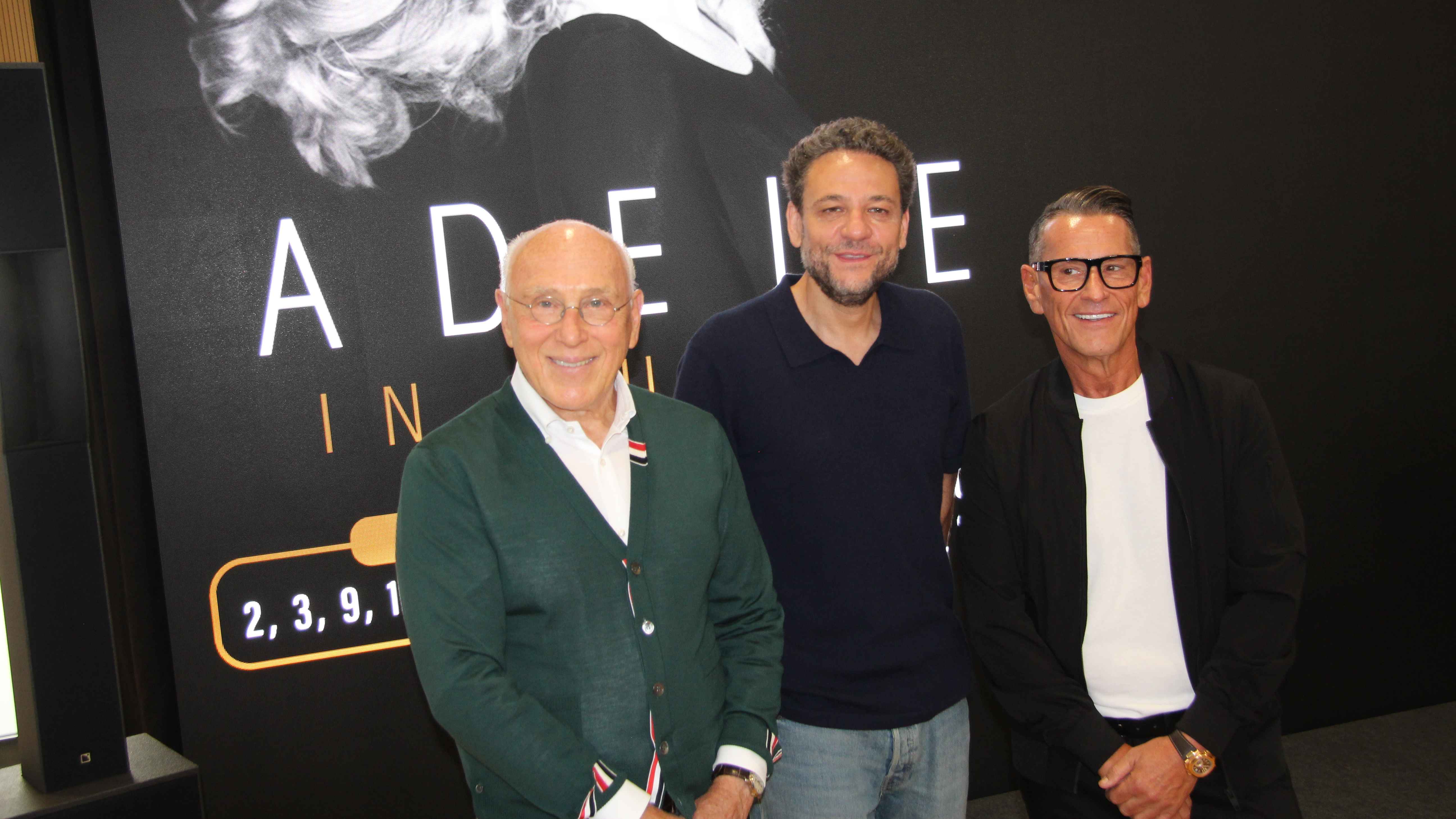 Bei der Präsentation (von links): Marek Lieberberg (Live Nation), Jonathan Dickins (Manager Adele) und Klaus Leutgeb (Leutgeb Entertainment Group).