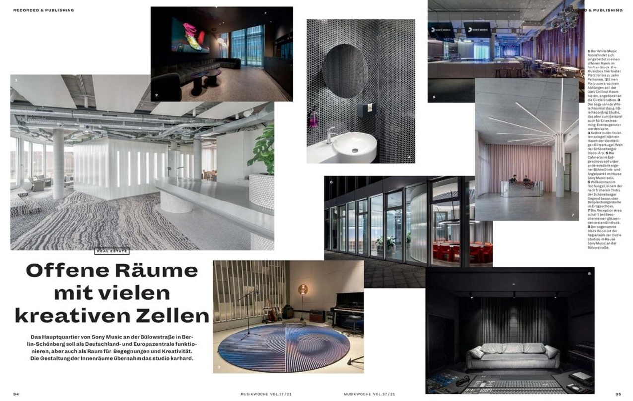 Offene Räume mit vielen kreativen Zellen: das Hauptquartier von Sony Music an der Bülowstraße in Berlin Schöneberg soll auch als Raum für Begegnungen und Kreativität fungieren. Die Gestalt...