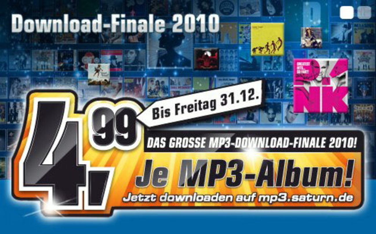 Preiskampagne im Downloadgeschäft: Die Preise des Download-Finales aus dem Hause Saturn finden sich so ähnlich auch bei MediaMarkt und Amazon