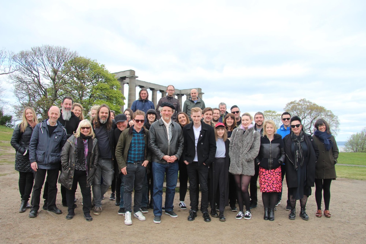 Beim Ausflug auf den Calton Hill: Hier entstand das Gruppenfoto um Wide-Days-Veranstalter Olaf Furniss (Mitte, vorn)