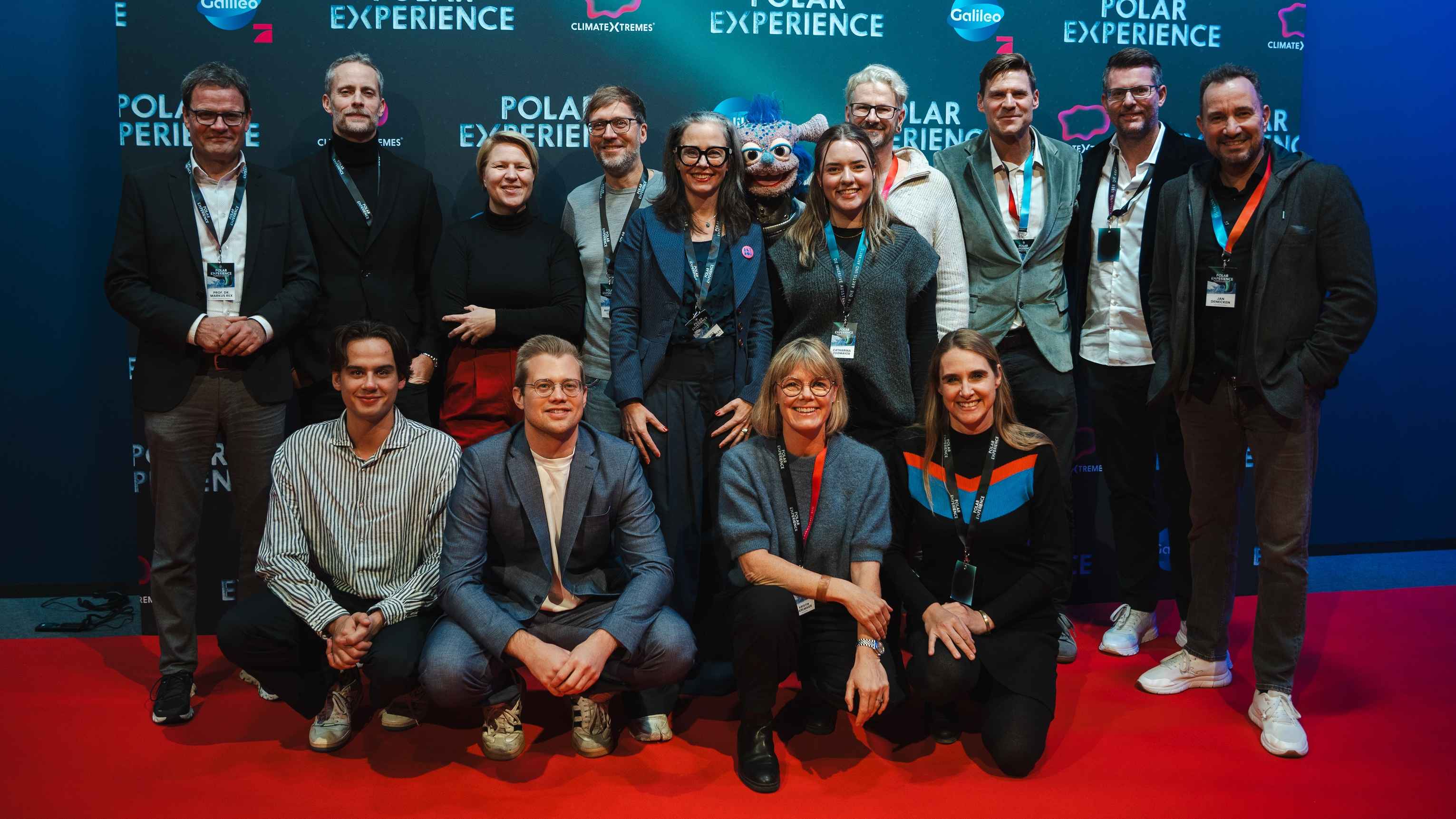 Bei der Eröffnung von "Polar Experience" (von links): Prof. Dr. Markus Rex, Sebastian Kahlich (Climate Xtremes), Annabell Sauer (COFO), Matthias Lumm (Seven.One Starwatch), Initiatorin Nic...