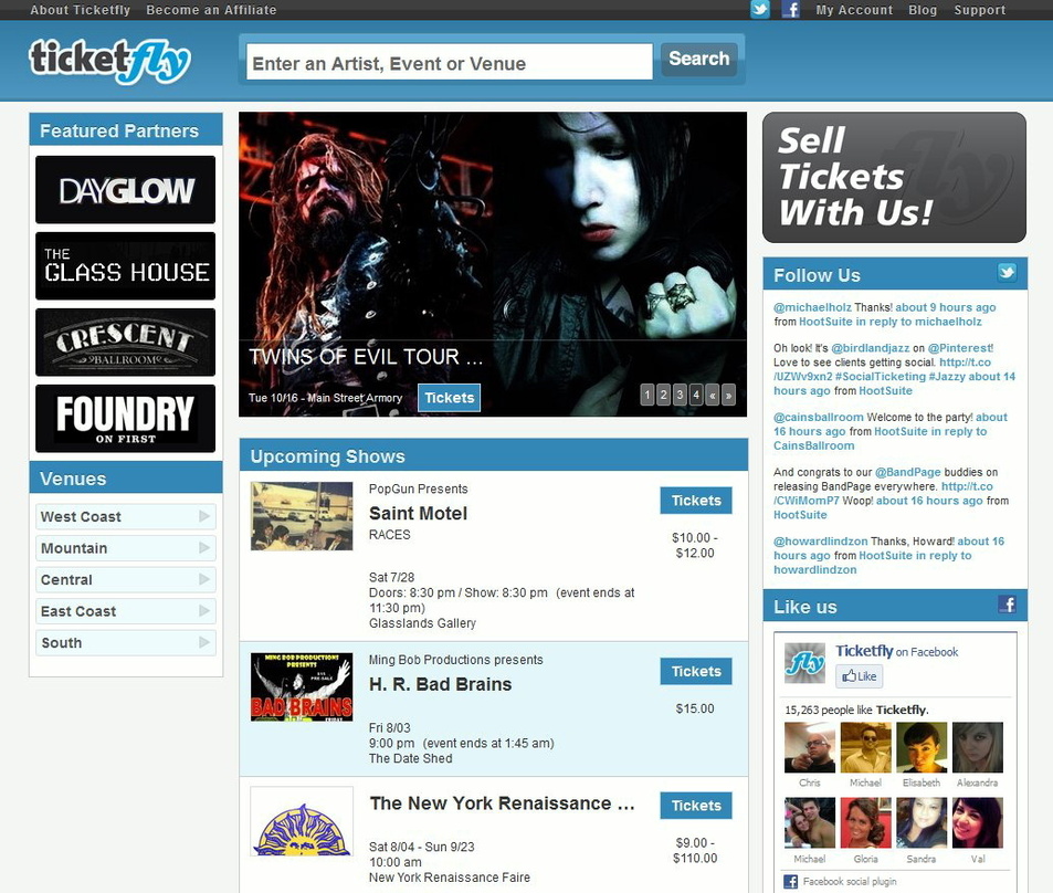 Will weiter wachsen: das Portal Ticketfly