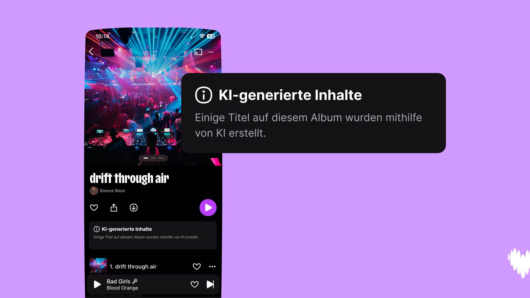 KI-Tagging: bei Deezer sieht man sich im Wettbewerb der international aktiven Musikstreamingdienste als als einziger globale Service, der solche Inhalte systematisch kennzeichnet.