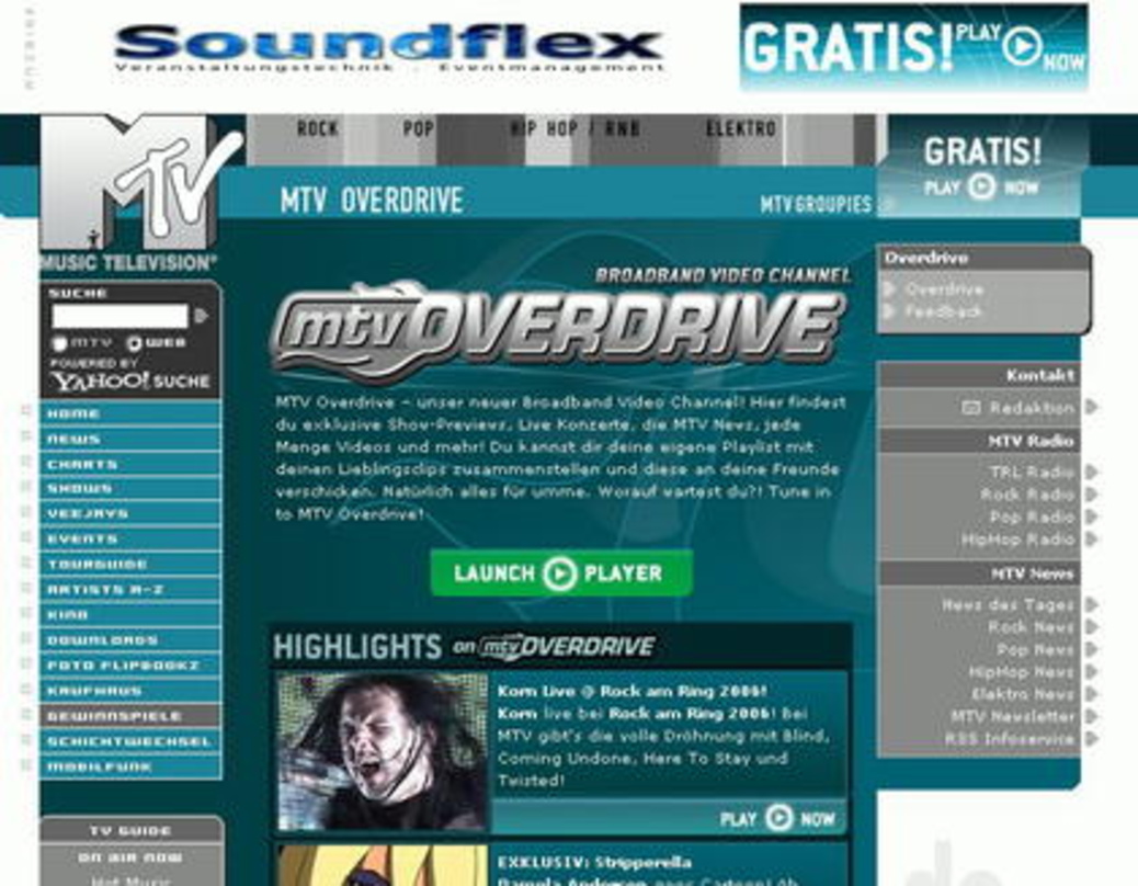 Soll wieder mehr Musik liefern: das Portal MTV Overdrive