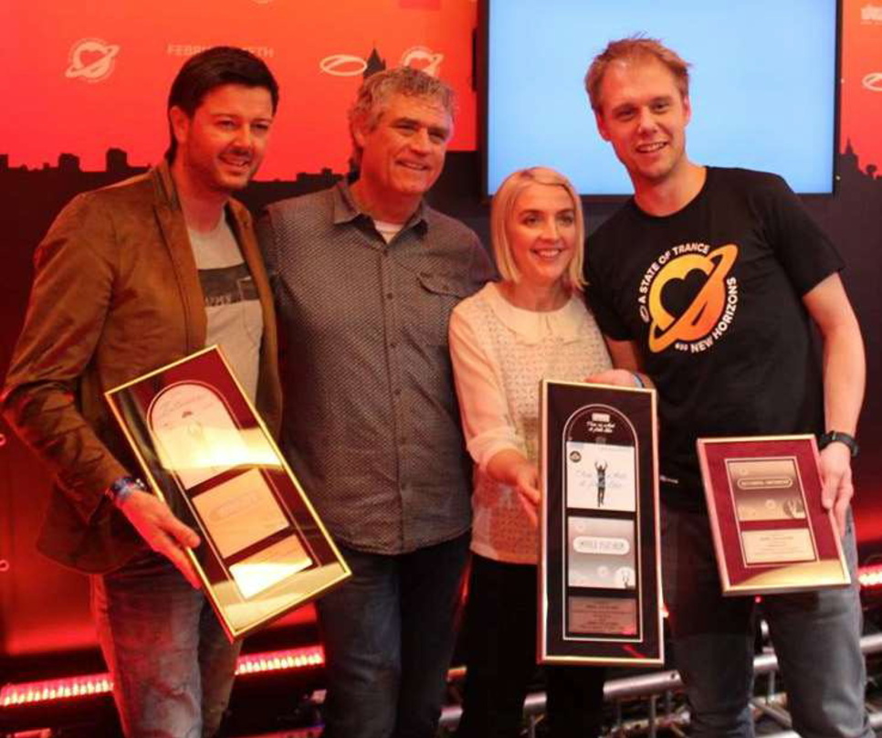 Trafen sich zur Übergabe des Impala Awards (von links): Maykel Piron (Co-Founder Armada Music), Kees van Weijen (Chairman Impala/PIAS Rough Trade), Helen Smith (Executive Chair Impala) und...