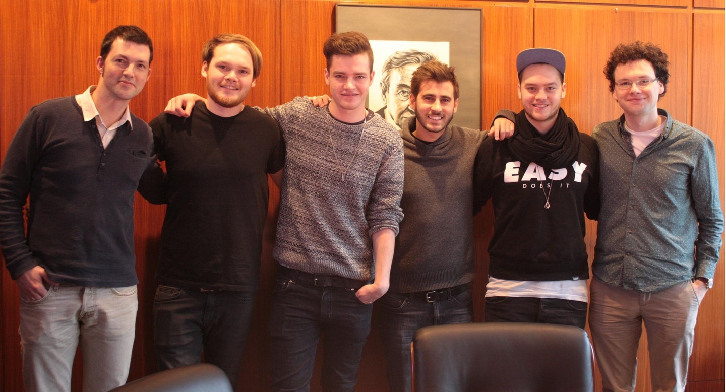Trafen sich (von links): Kolja Spohn, Marc Johlen, Gregor Sahm (Younotus), Benjamin Budde, Tobias Bogdon (Younotus) und Gian Köhler