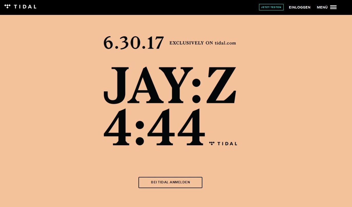 Inhaber bewirbt exklusive Inhalte: der Rapper und Geschäftsmann Jay Z will sein neues Album "4:44" ab Ende Juni zunächst exklusiv über den einst von ihm selbst aufgekauften Streamingdienst...