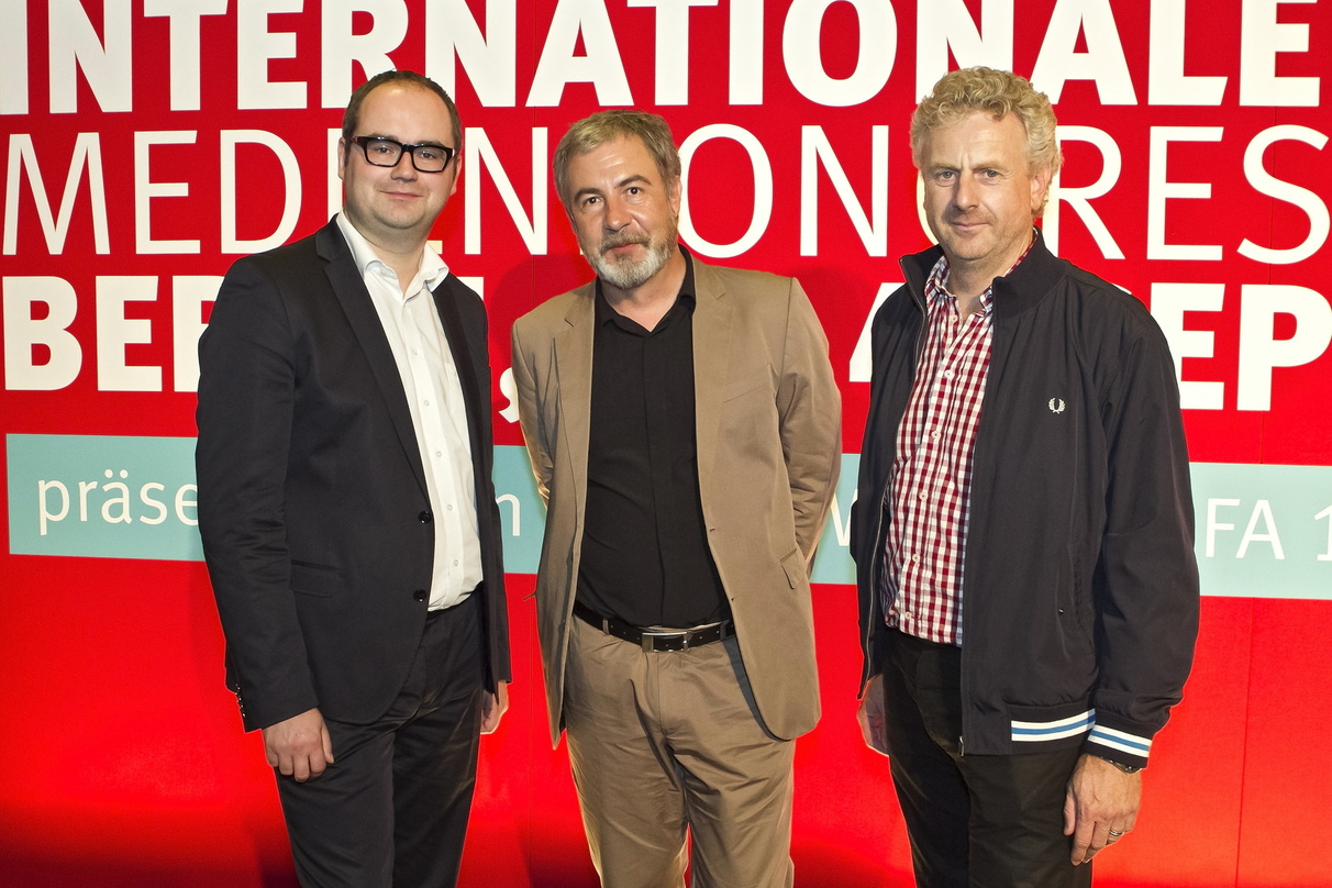 Arbeiten nun zusammen (von links): Jean Pierre Crapet (Content Strategy & Strategic Content Cooperation Projects Deutsche Telekom), Elmar Giglinger (Geschäftsführer Standortmarketing Medie...