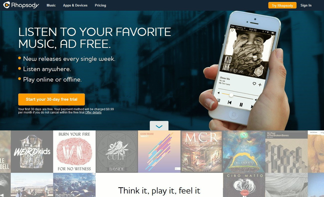 Wächst vor allem international dank der Partnerschaft mit Telefonica: Der Streamingdienst Rhapsody, der hierzulande unter dem Namen Napster am Markt ist