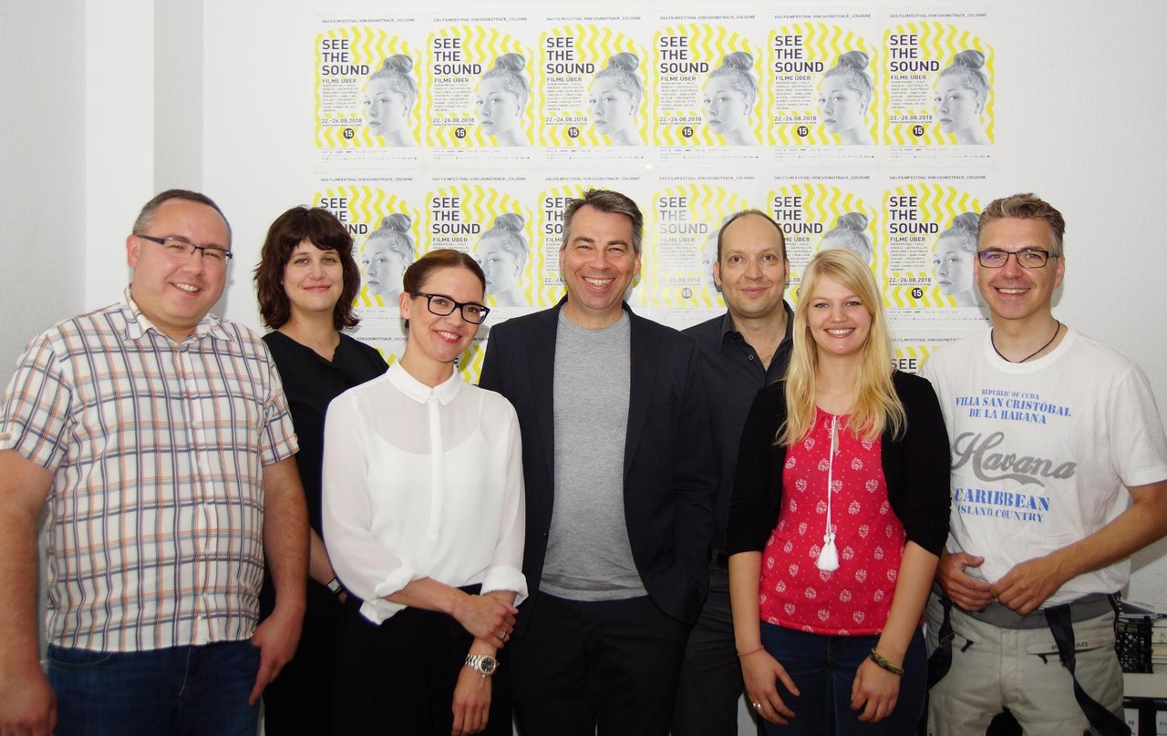 Arbeiten gemeinsam an SoundTrack_Cologne 15 (von links): Simeon Ostberg (Organisationsleitung), Kathrin Häger (Programmleitung See The Sound), Dagmar Blume-Niehage (Leitung Wettbewerbe, Ma...