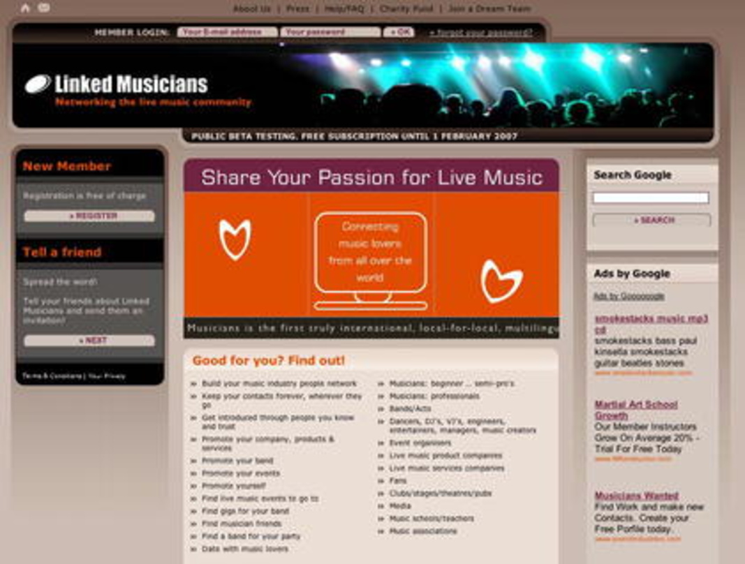 Will Live-Musiker weltweit vernetzen: Linked Musicians