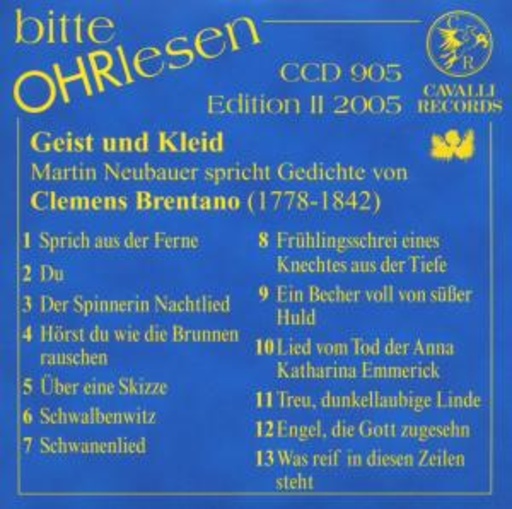 Martin Neubauer – Geist und Kleid (Gedichte von Brentano)