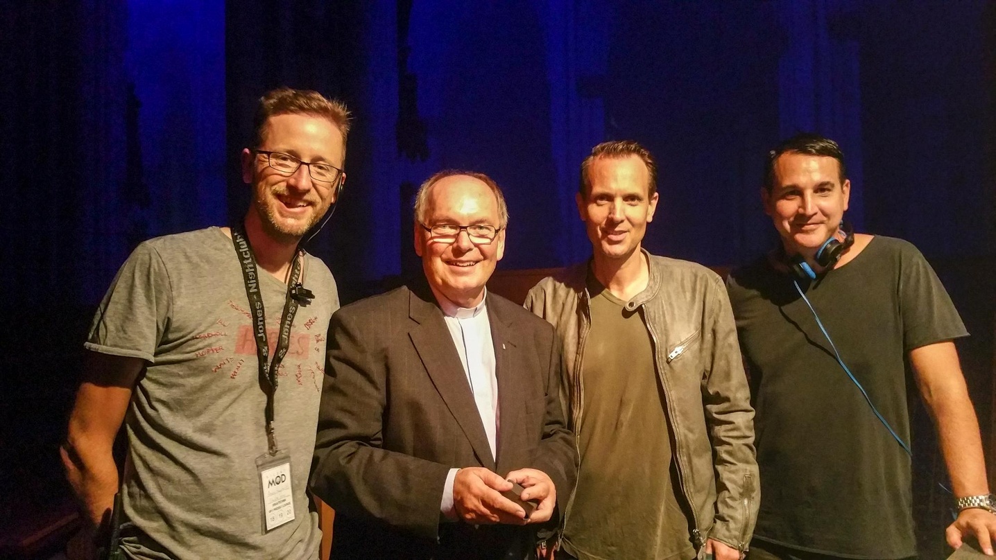 Zufrieden mit der "Dom"-Musik (von links): Andy Kaufhold (Soundcolours), Dompropst Gerd Bachner, Piet Blank und Jaspa Jones