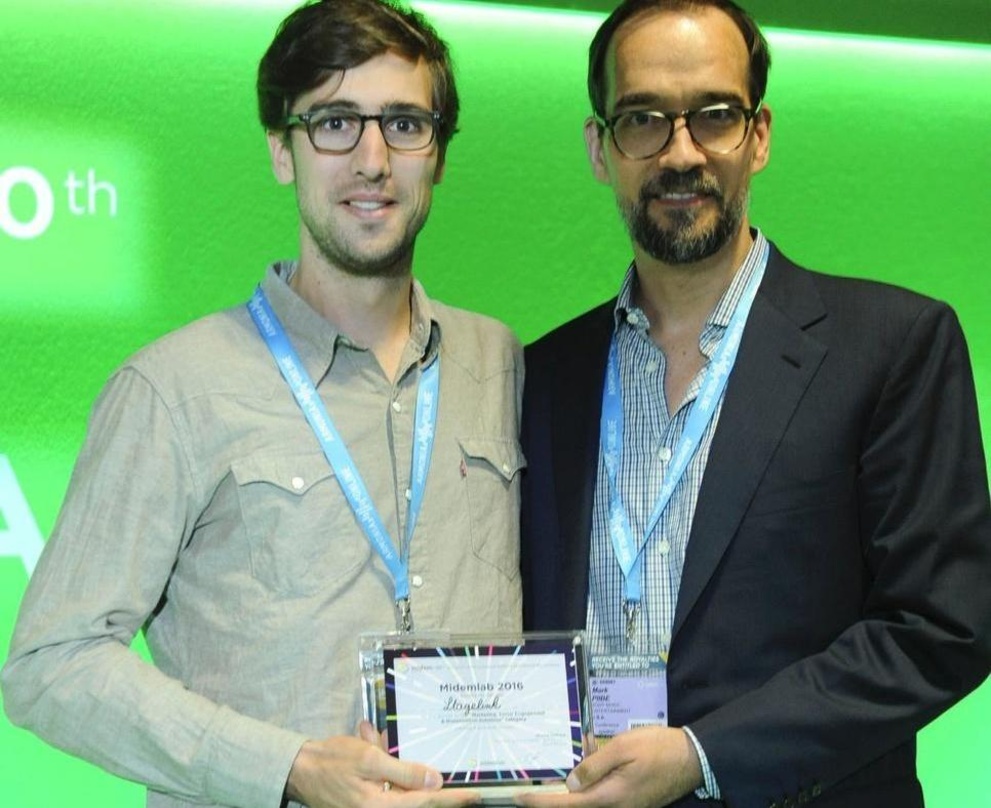 Setzte sich 2016 beim Midemlab durch: Stagelink-CEO Nikolas Schriefer (links) mit Mark Piibe (Executive Vice President Global Business Development & Digital Strategy Sony Music Entertainment)
