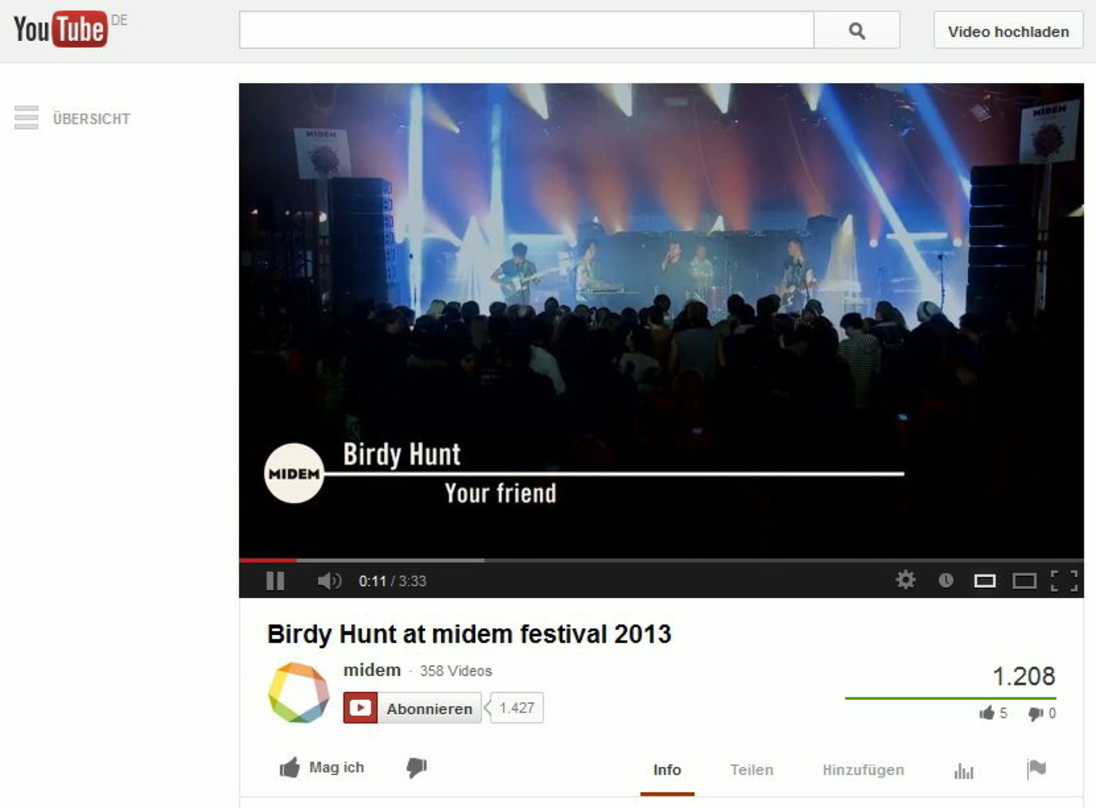 Setzten sich beim Pitch um den Midem-Song 2013 durch: Birdy Hunt mit "Your Friend"