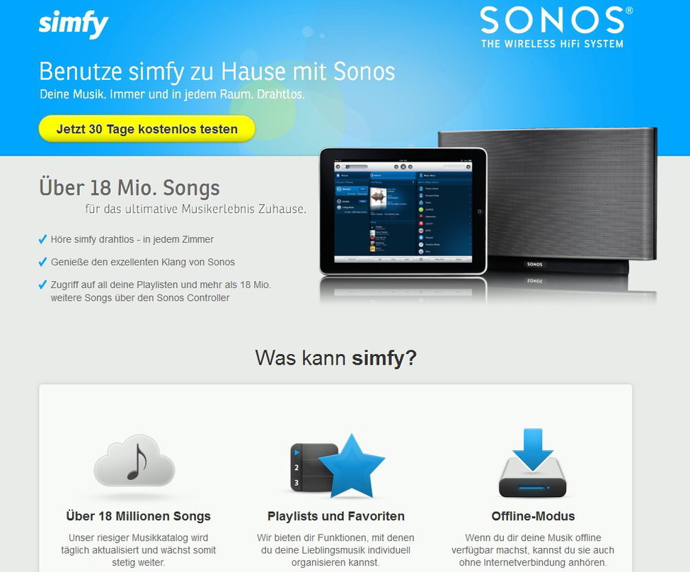 Neuer Partner: Die Simfy-Plattform soll künftig auch Besitzer von Sonos-Anlagen mit Musik beliefern