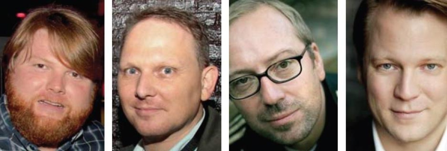 Sie diskutieren auf der Reeperbahn (von links): Andreas Weitkämper (Warner Music), Tom Keil (Ultra Music), Michi Pohl (Kontor New Media), Christian Baierle (Roba)