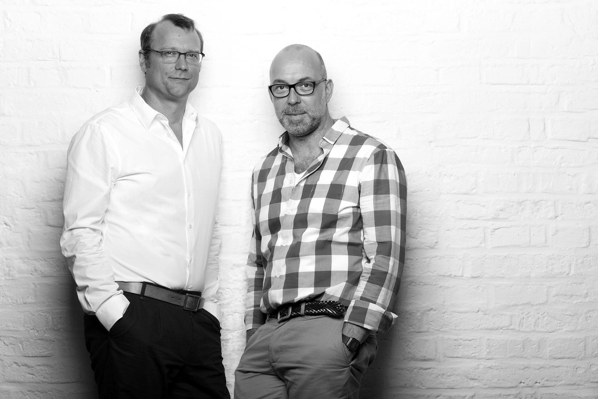 Leiten in Leverkusen die Firmenfamilile de_zwei_drei und EMS: Irmin Wiechmann (l.) und Marc Radermacher