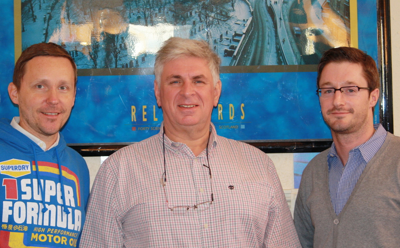 Lernten sich in Schottland besser kennen (v.l.n.r.): Joachim Krohn (NMD), Neil Ross (REL) und Michael Wendt (NMD)