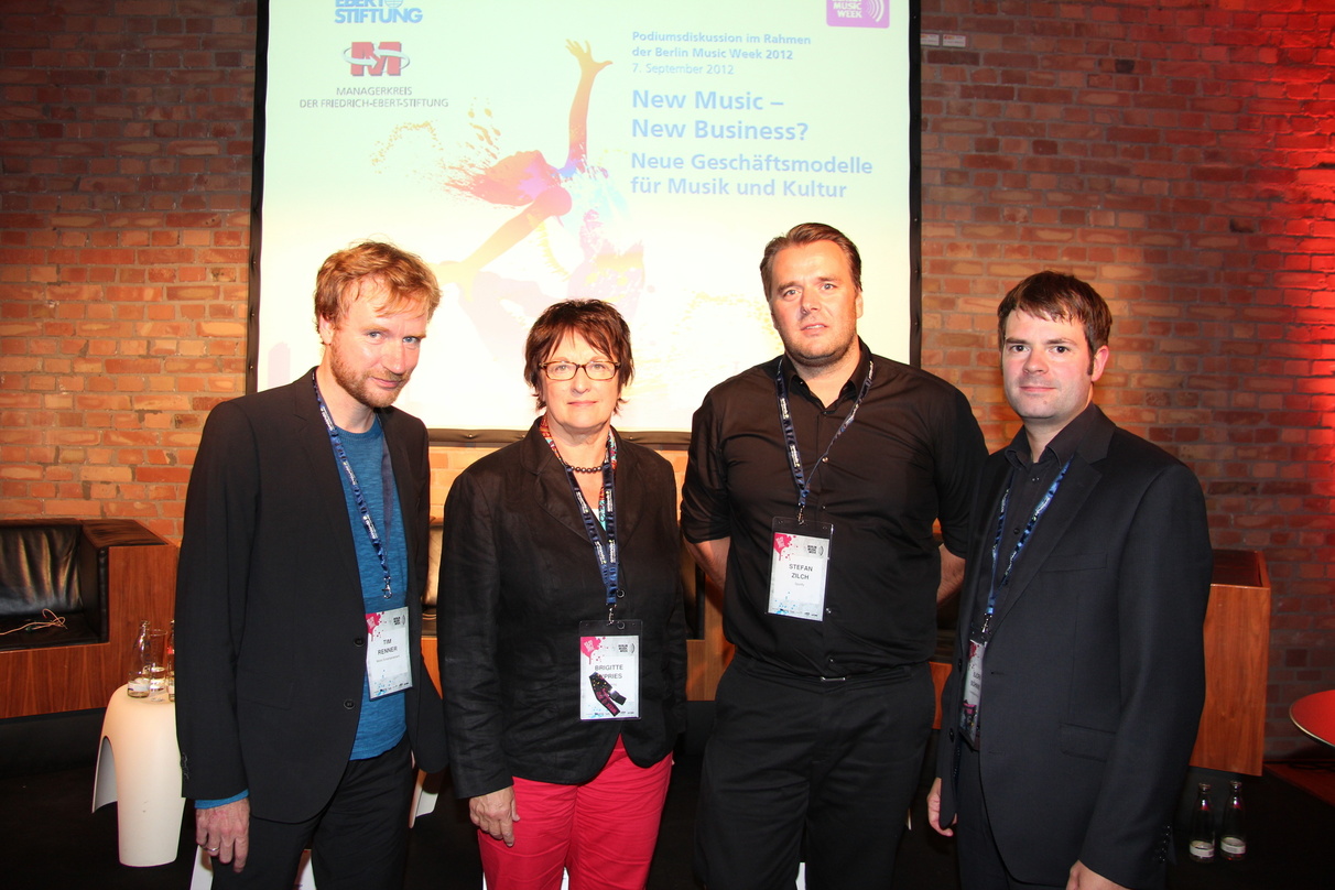 Suchten neue Geschäftsmodelle und fanden sie nicht (von links): Tim Renner, Brigitte Zypries, Stefan Zilch und Björn Böhning
