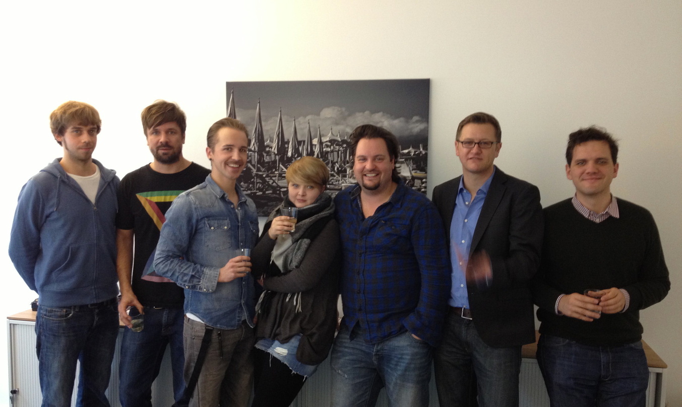 Arbeiten nun gemeinsam (v.l.n.r.): Florian Schrödter (A&R Manager BMG Germany), Maik Pallasch (Vice President German Repertoire BMG), Philipp Schardt, Sina Wahnschaffe (Repertoire Manager ...