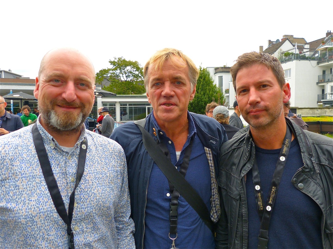 Ziehen Bilanz zur c/o pop 2014 (von links): Ralph Christoph, Norbert Oberhaus und Fabian Gerhartz