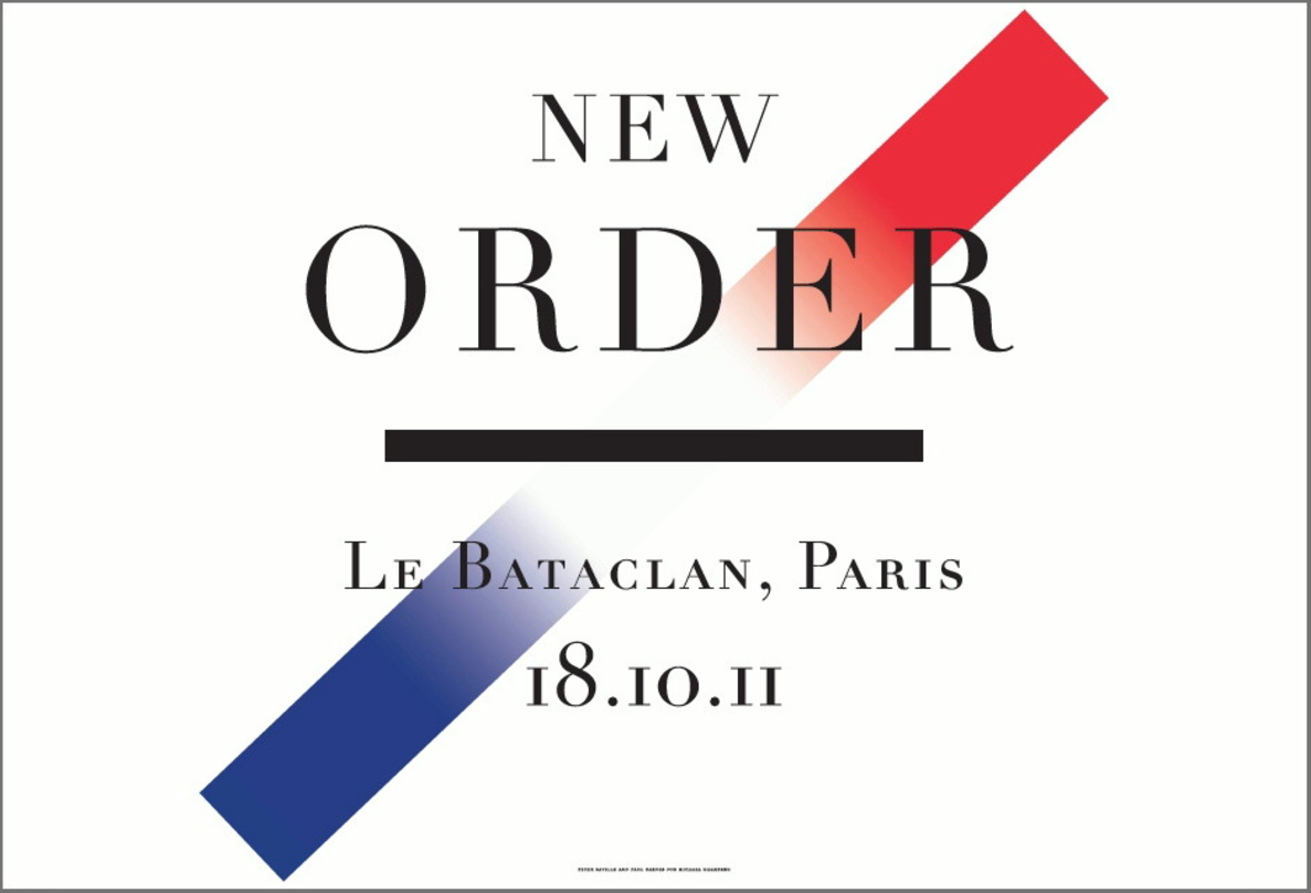 In limitierter Auflage erhältlich: Das Poster zum Benefizkonzert von New Order in Paris