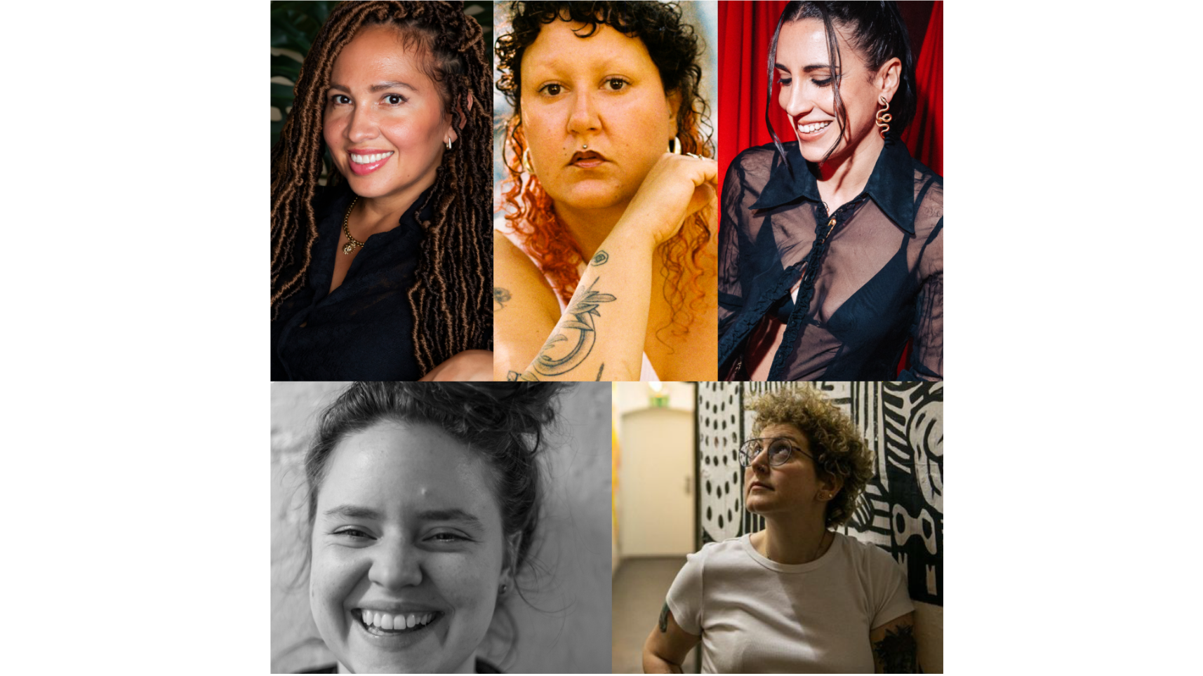 Aus dem DACH-Raum dabei (von links oben im Uhrzeigersinn, aus Deutschland): Edna Martinez, Sherin Striewe und Yasmina Elkak sowie (aus der Schweiz) Rana Bassil und Tatjana Rüegsegger.