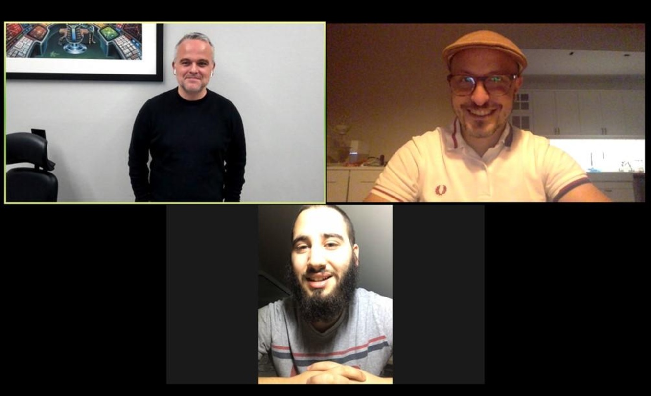 Einigten sich auf eine umfassende Zusammenarbeit (oben, von links): John Ruhrmann (A&R Melodie der Welt) und Carmelo Lo Porto (Managing Director Ever Ever Music) sowie (unten) Benjamin Fac...