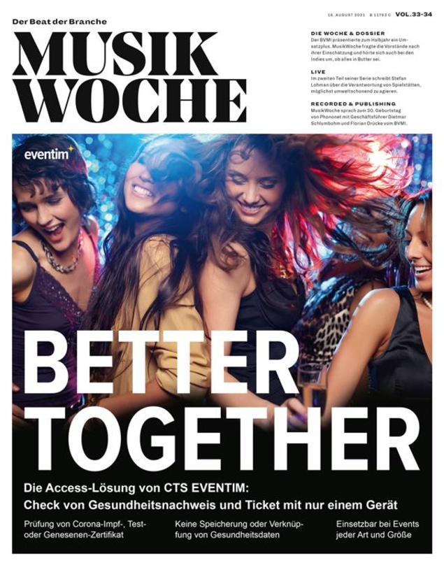 Die E-Paper-Ausgabe von MusikWoche Vol. 33+34 2021