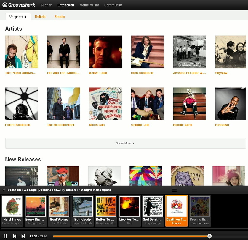 Neue Nutzeroberfläche, alte juristische Probleme: Grooveshark