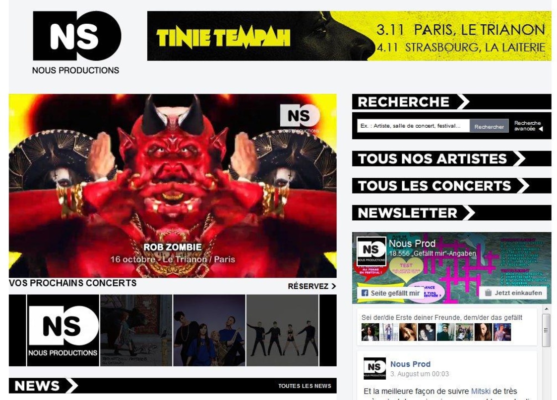 Gehört künftig zu Live Nation: Nous Productions