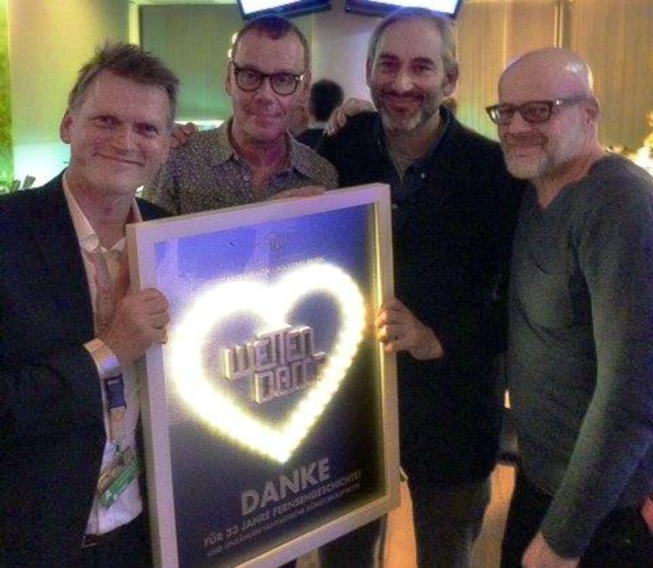 Bei der Award-Vergabe (von links): Oliver Heidemann, Michael Kucharski (Vice President Corporate Communications & Promotion Universal Music), Daniel Lieberberg und Andreas Daermann (Senior...