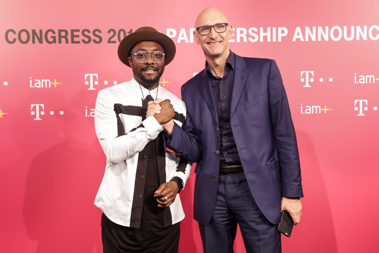 Machten die Kooperation fix: will.i.am (links) und Timotheus Höttges
