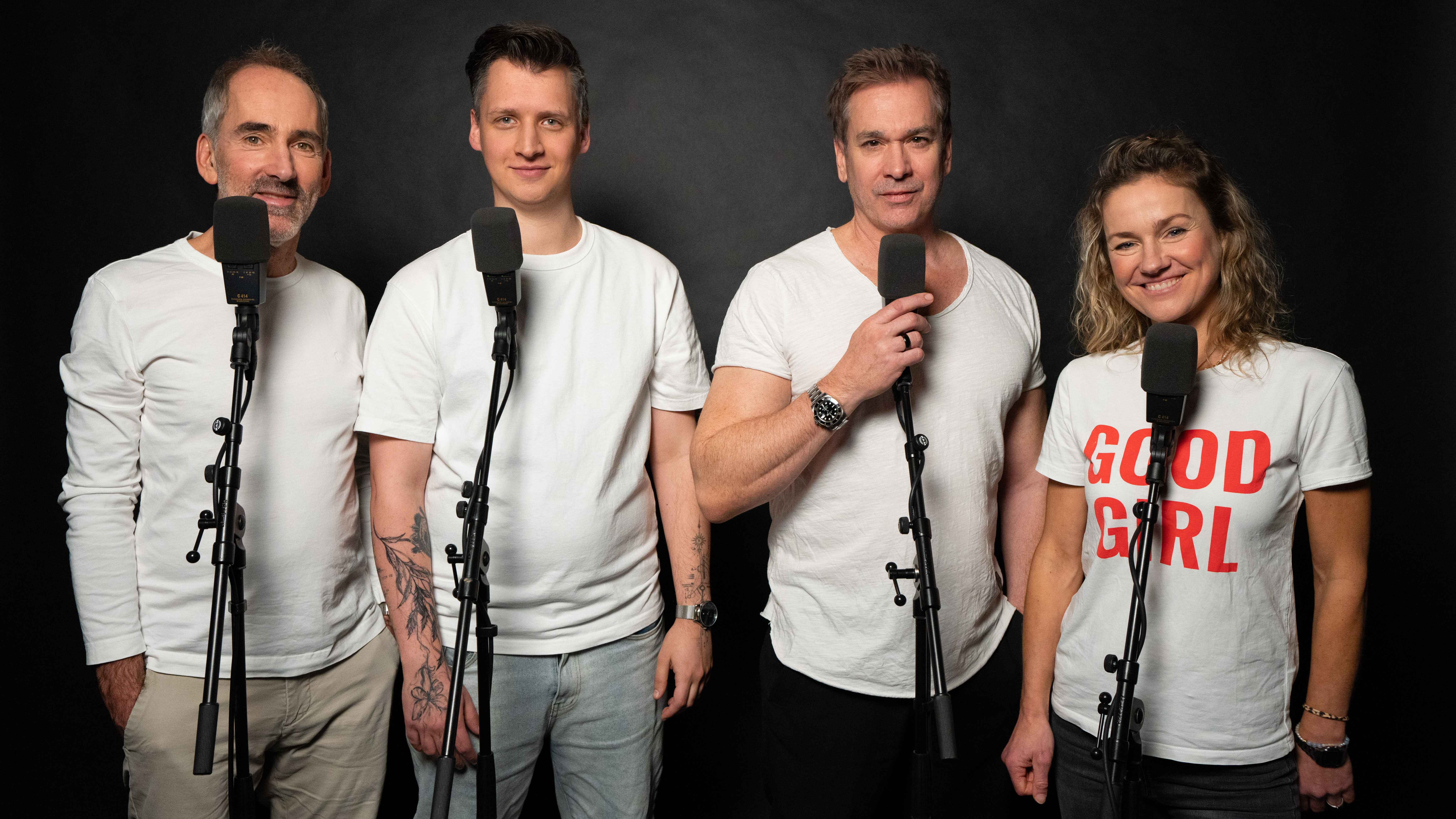 Erfolgreich: die TKKG-Sprecher:innen (von links) Sascha Draeger, Tobias Diakow, Manou Lubowski und Rhea Harder-Vennewald.