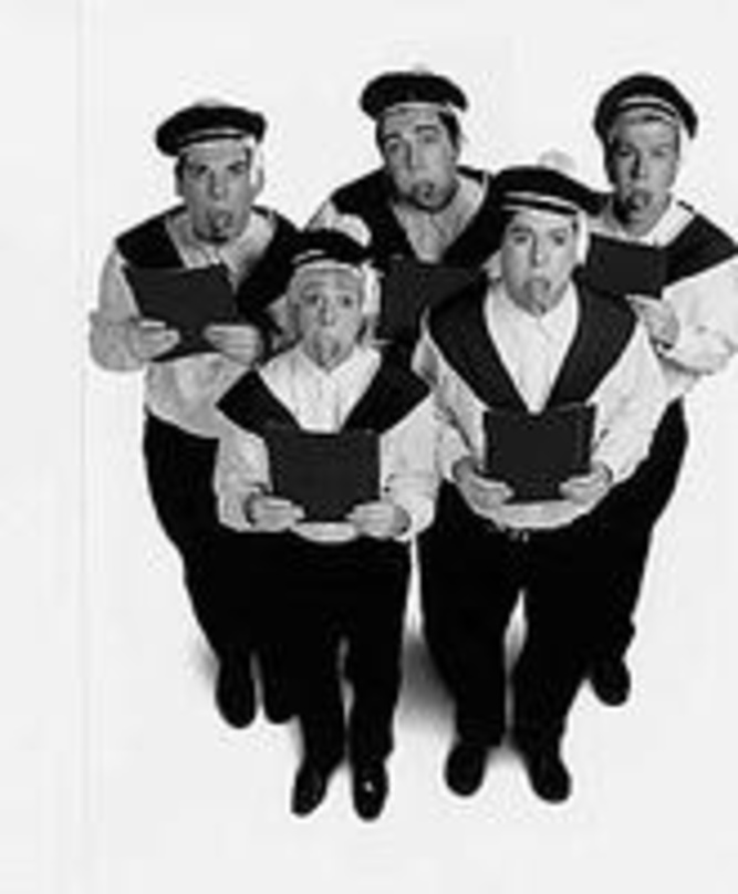 Machen Hardcore a cappella: die Gruppe U-Bahn Kontrollöre in tiefgefrorenen Frauenkleidern
